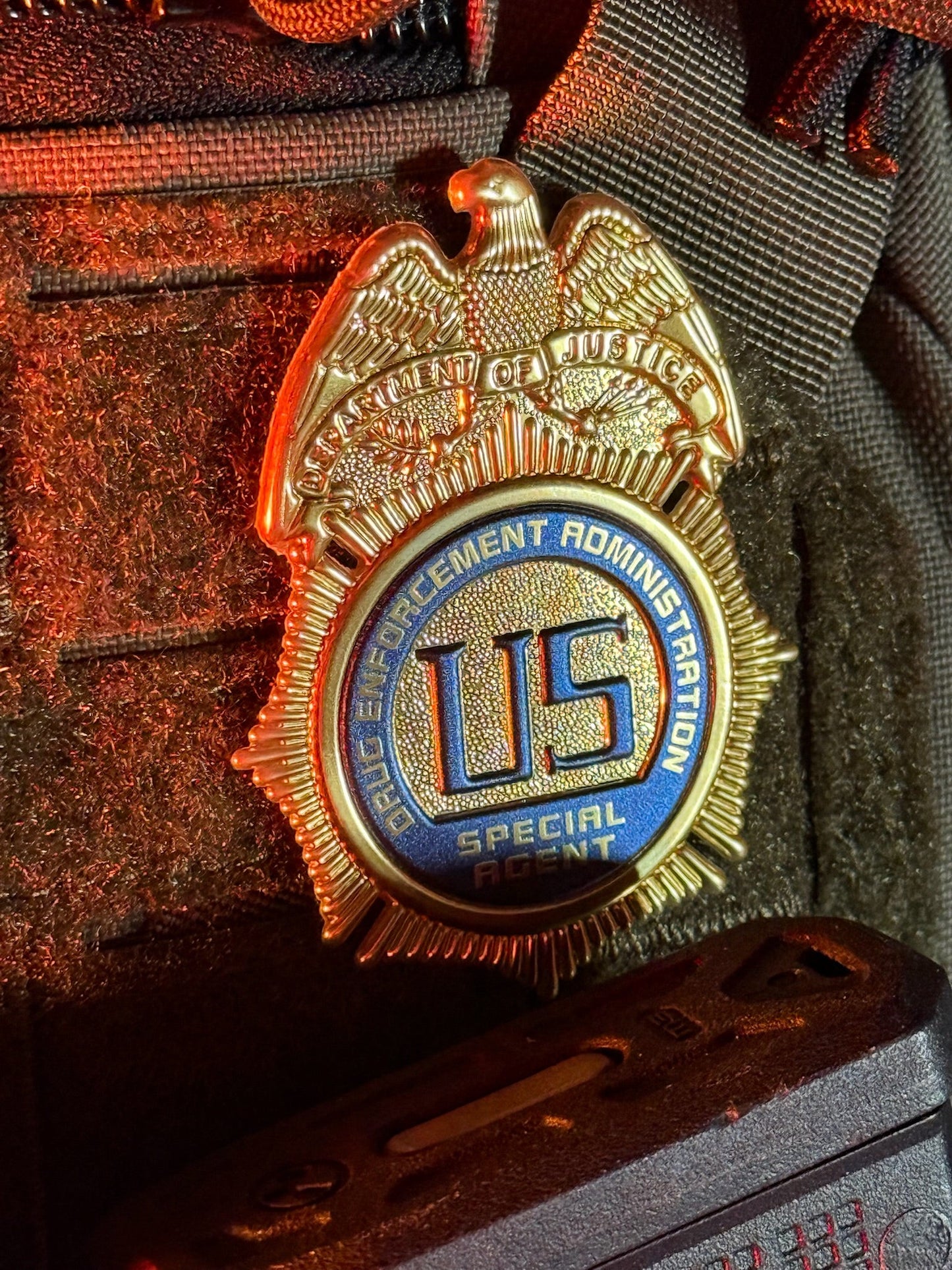 US Drug Enforcement Administration flex badge on a agilite K19 Plate Carrier