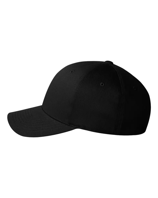 Black baseball cap on a white background
