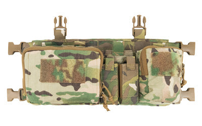 Multicam tactical belt with pouches on a white background