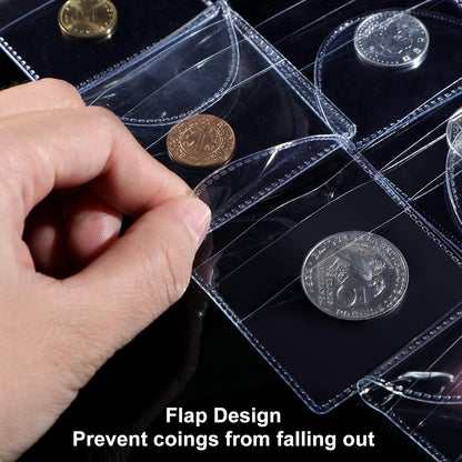 Single Pocket Coin Sleeves Clear Plastic Protective Holders – 2.2" Round