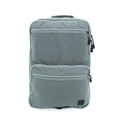 Gray backpack on a white background