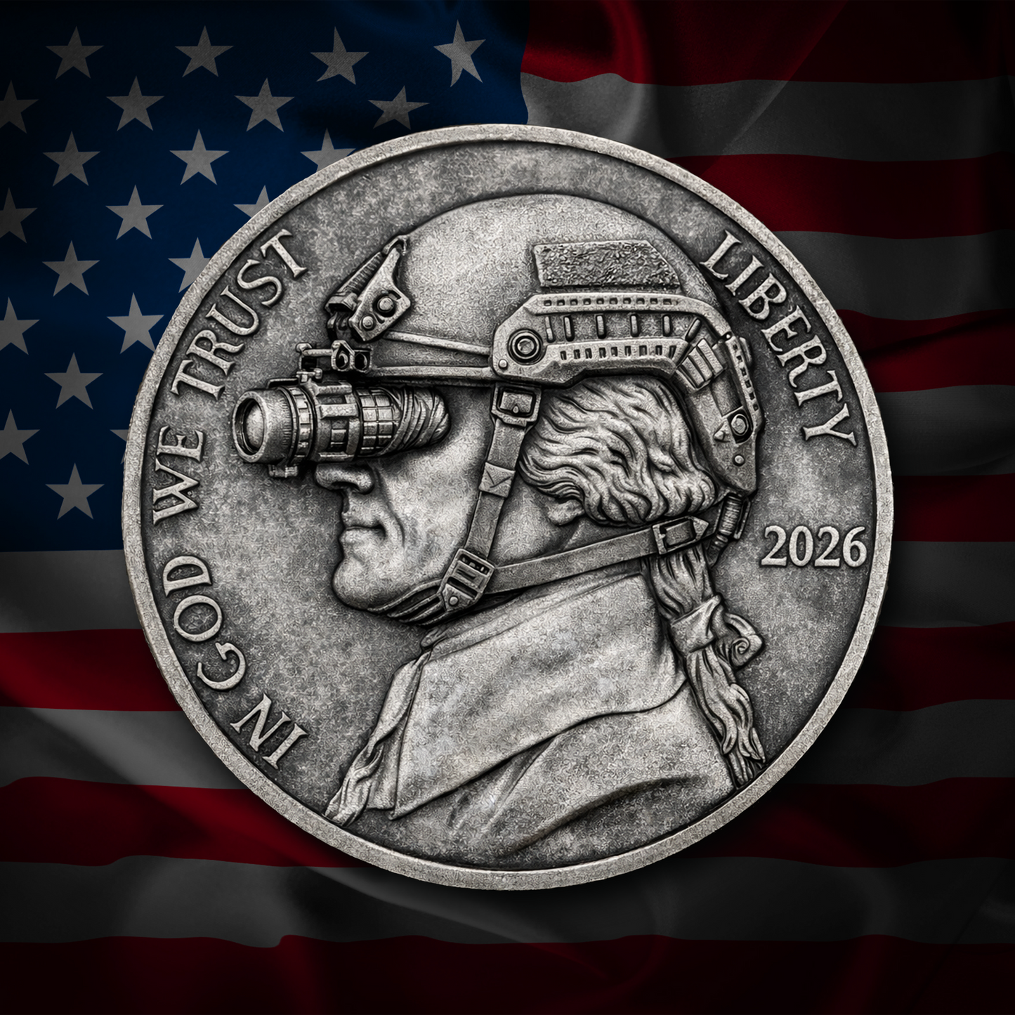America 250 Tactical Nickel Challenge Coin