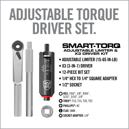 SMART-TORQ® ADJUSTABLE LIMITER & X3™ DRIVER KIT