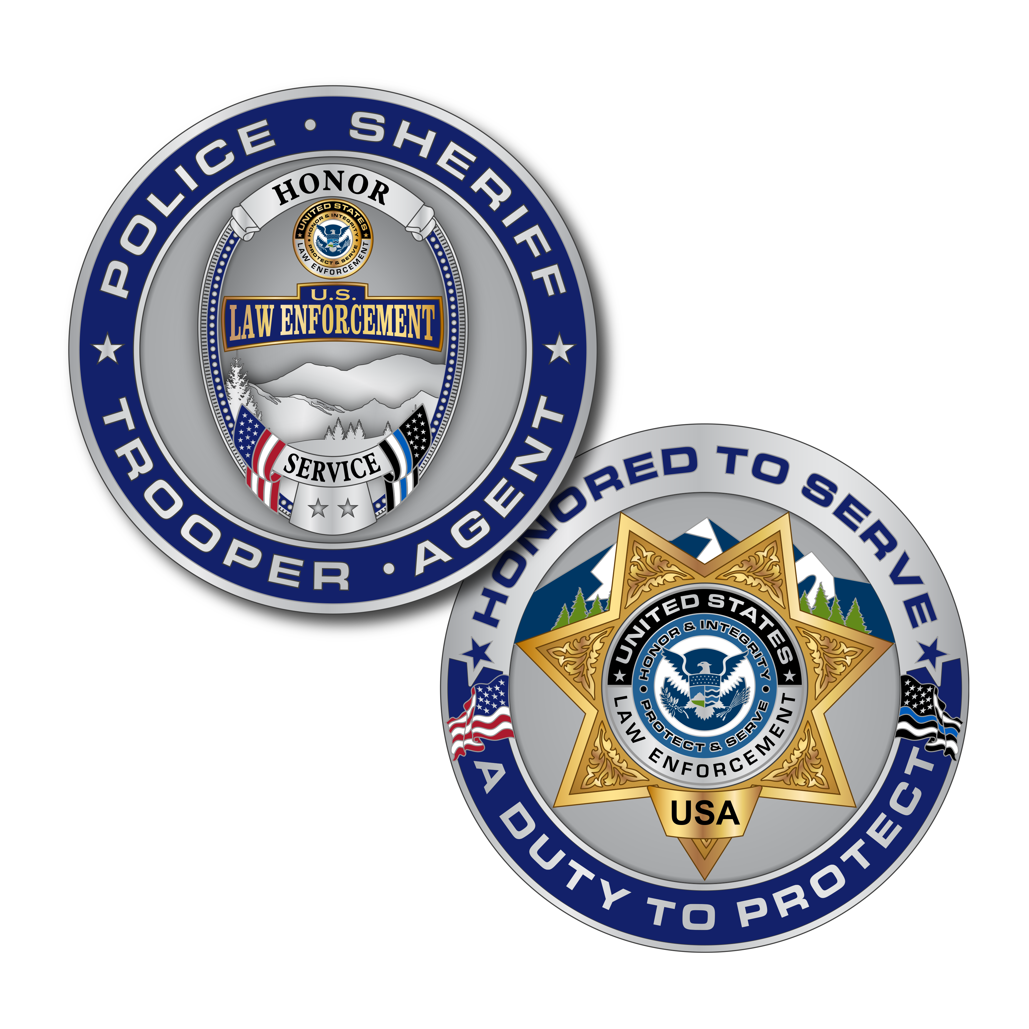 United States Law Enforcement Custom Challenge Coin