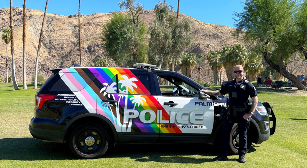 police car with pride markings